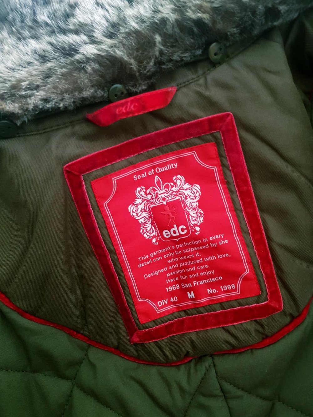 Damenmantel mit Fell Fa. EDC ( San Franciscoa ) hochwertig/ Gr.40