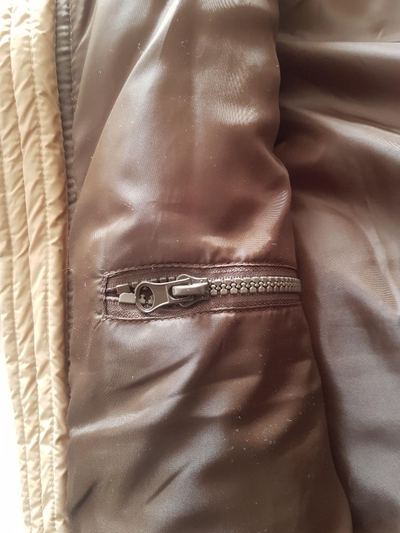 Herrenweste gesteppt beige mit Fell Gr. L TOP