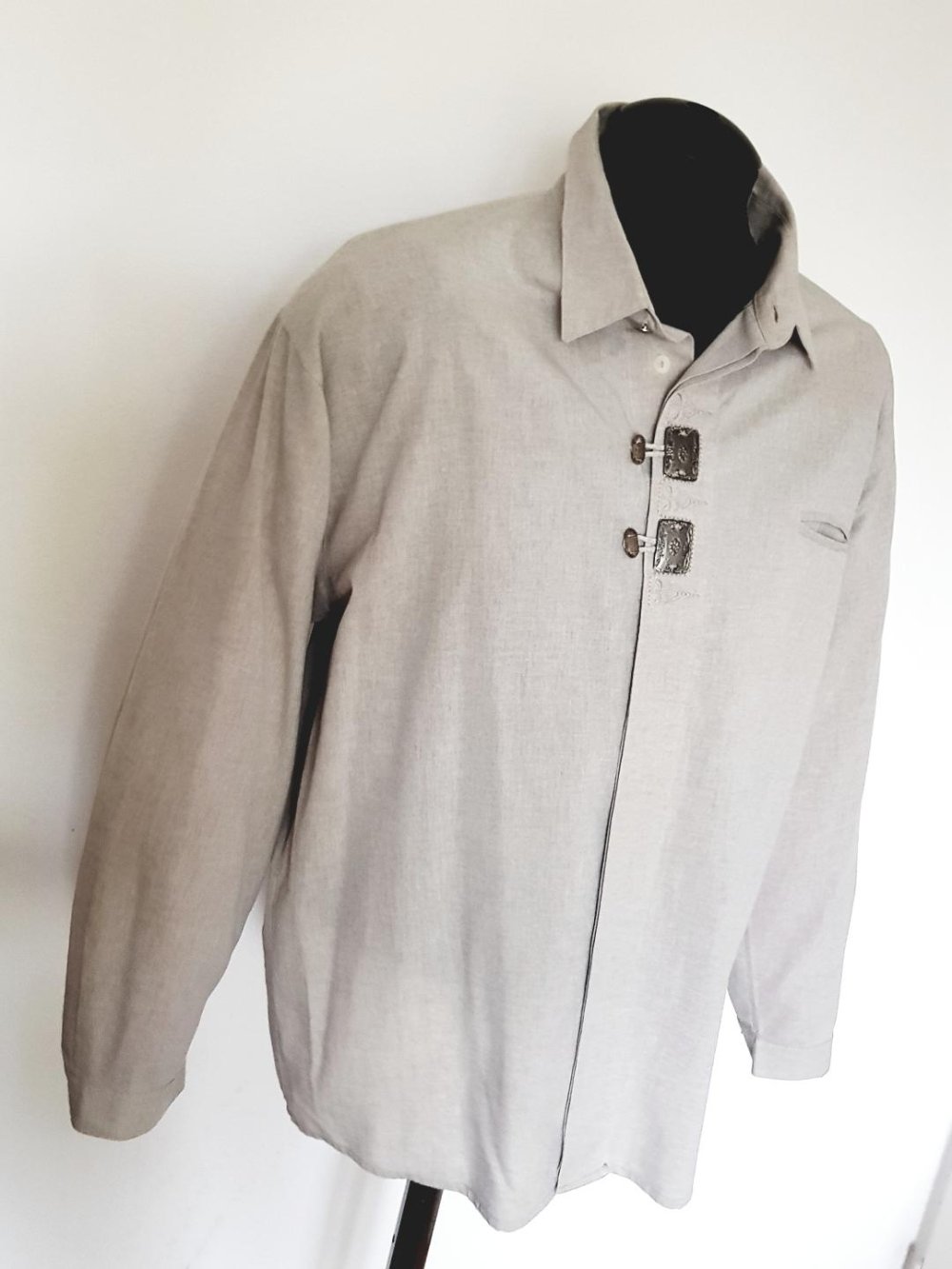 Trachtenhemd Landhaus C & A grau Baumwolle Gr. XL