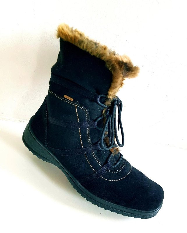 Damen Winterstiefel gefüttert, Gore-Tex Kunstfell schwarz Gr. 41