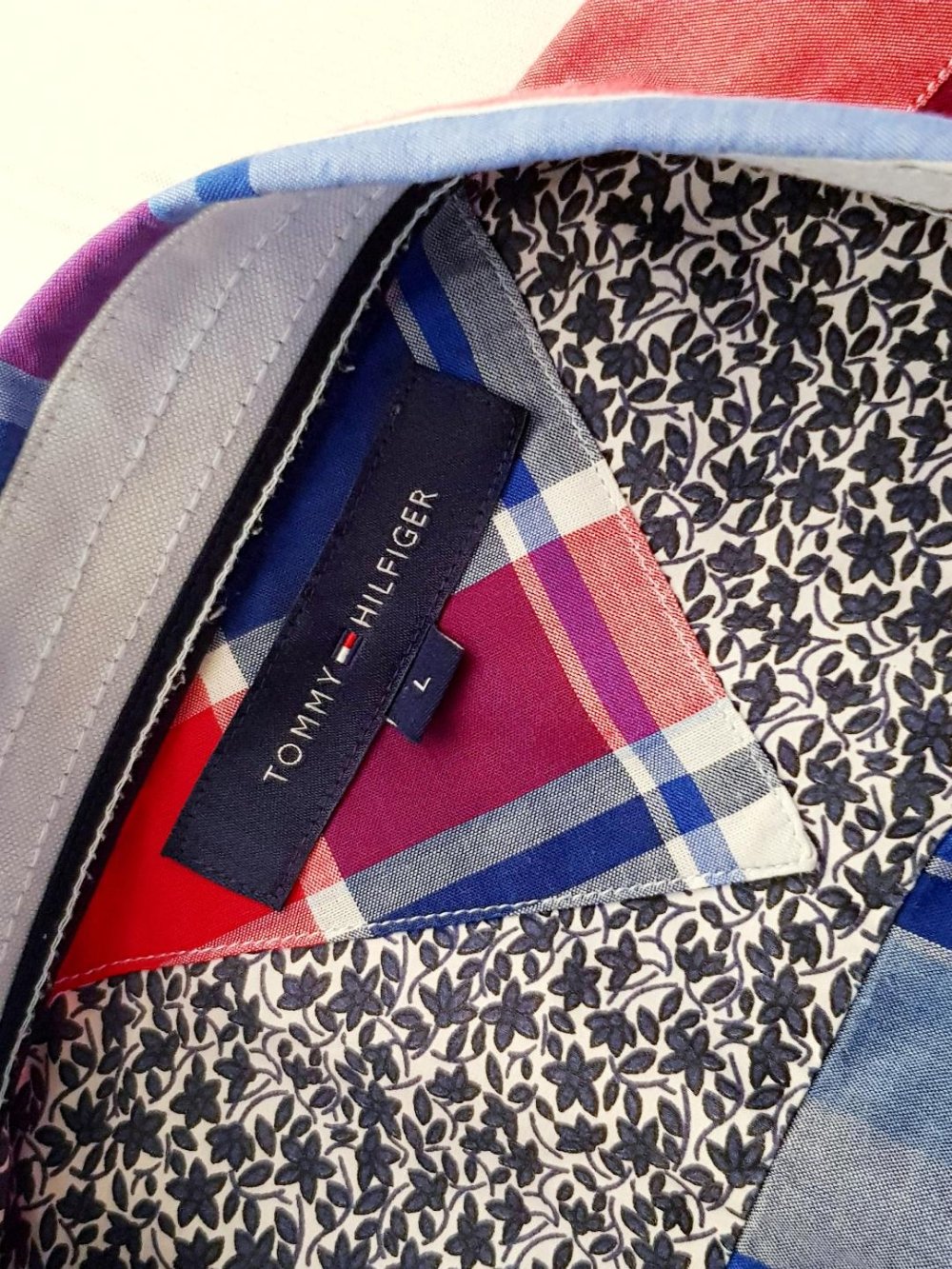 Langarmhemd Tommy Hilfiger -Modisches Karomuster Gr. -L- TOP