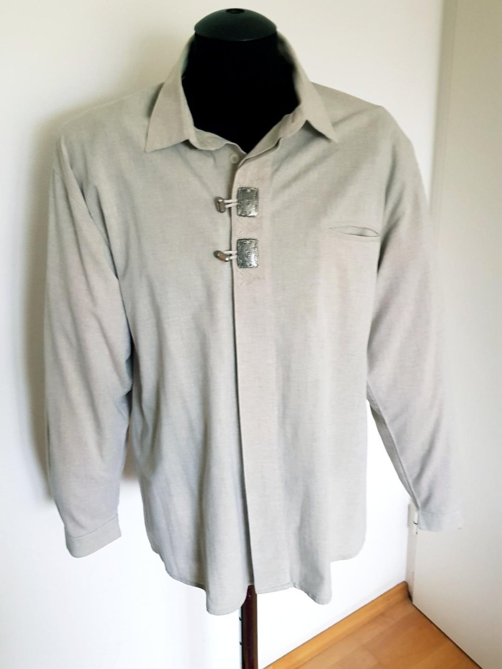 Trachtenhemd Landhaus C & A grau Baumwolle Gr. XL