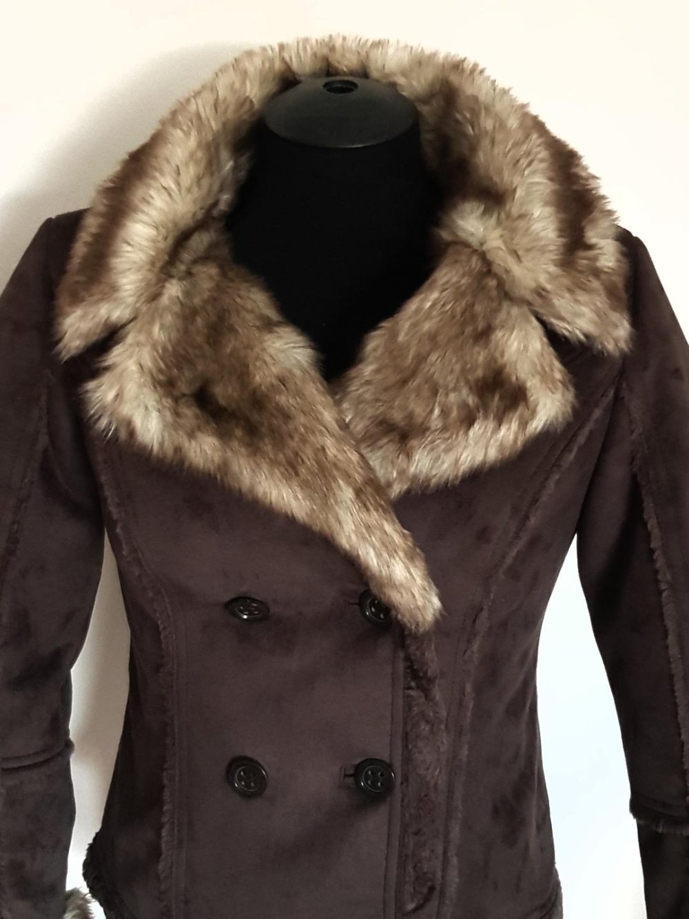 Damen Jacke Wildleder innen Teddy gefüttert Gr. L