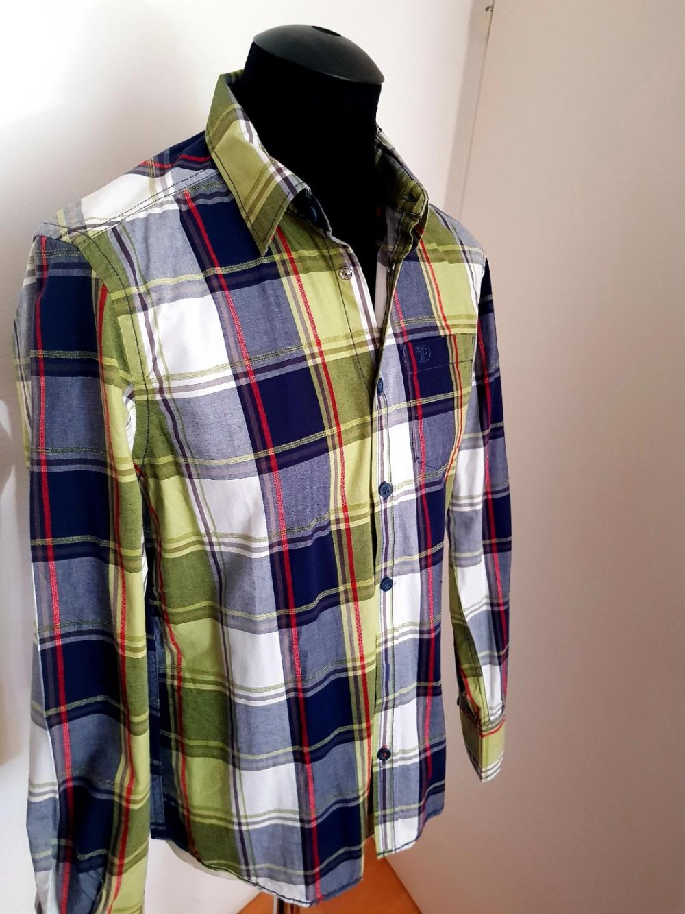 Langarmhemd Tom Tailor -Modisches Karomuster Gr. -M- TOP