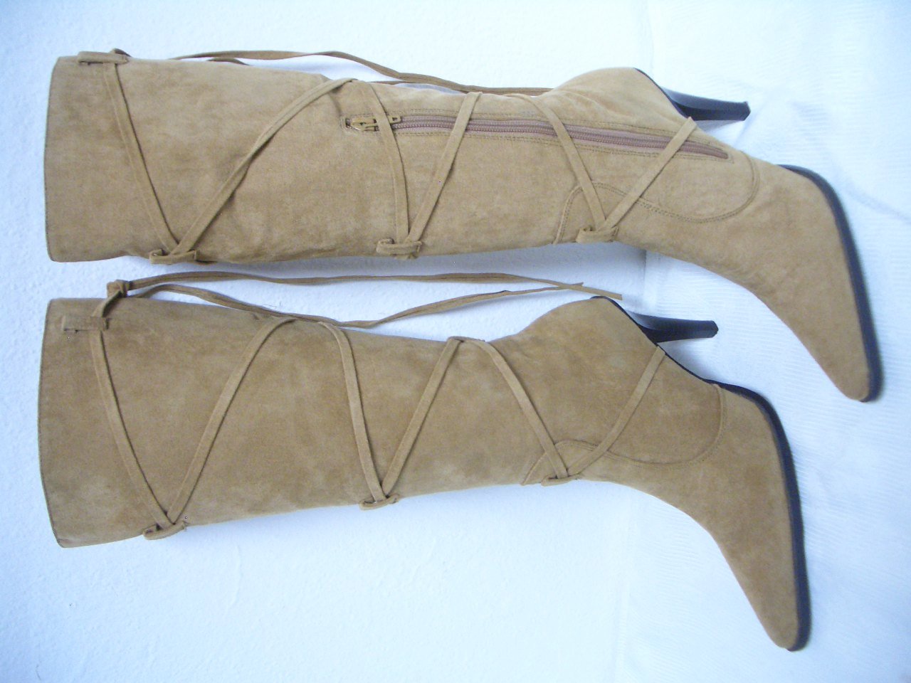 Damenstiefel in Gr.40 Wildlederbraun seitlichen Reisverschluss NEU