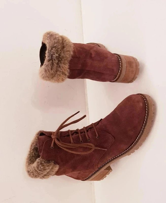 Winterstiefel - Ella Cruz -Wildleder - Braun mit Fell Gr. 41 w. Neu