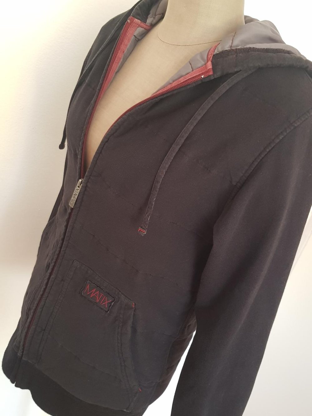 Jacke Schwarze Übergangsjacke m. Kapuze Gr. -S-