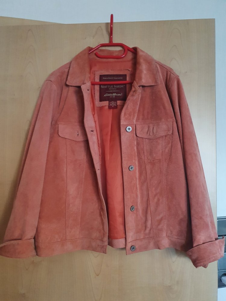 Jeansjacke aus Leder 