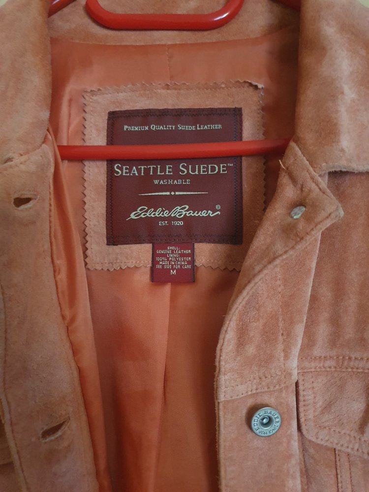 Jeansjacke aus Leder 