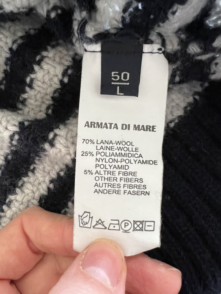 Matrosenpullover, 70% Wolle, OVERSIZED (gestreifter Pullover)