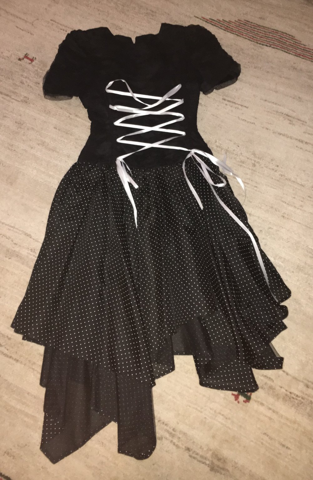 Kleid Zipfelkleid schwarz-weiß Gr. 38