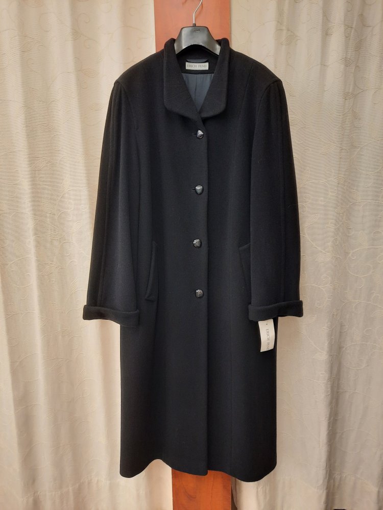 Neuer Mantel von Erich Fend, schwarz Gr. 40