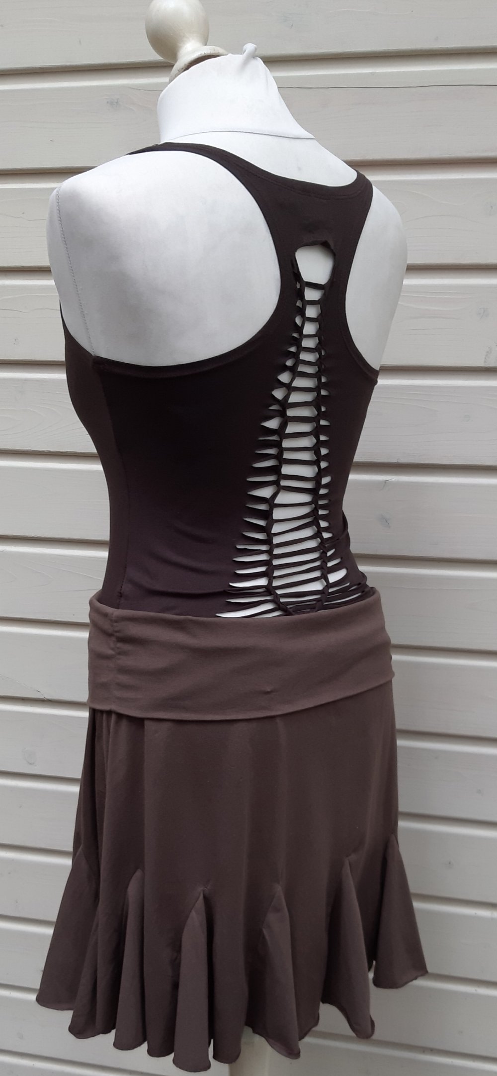 Yogatop yoga yogashirt top #trägertop geflochten braided biobaumwolle dunkelbraun