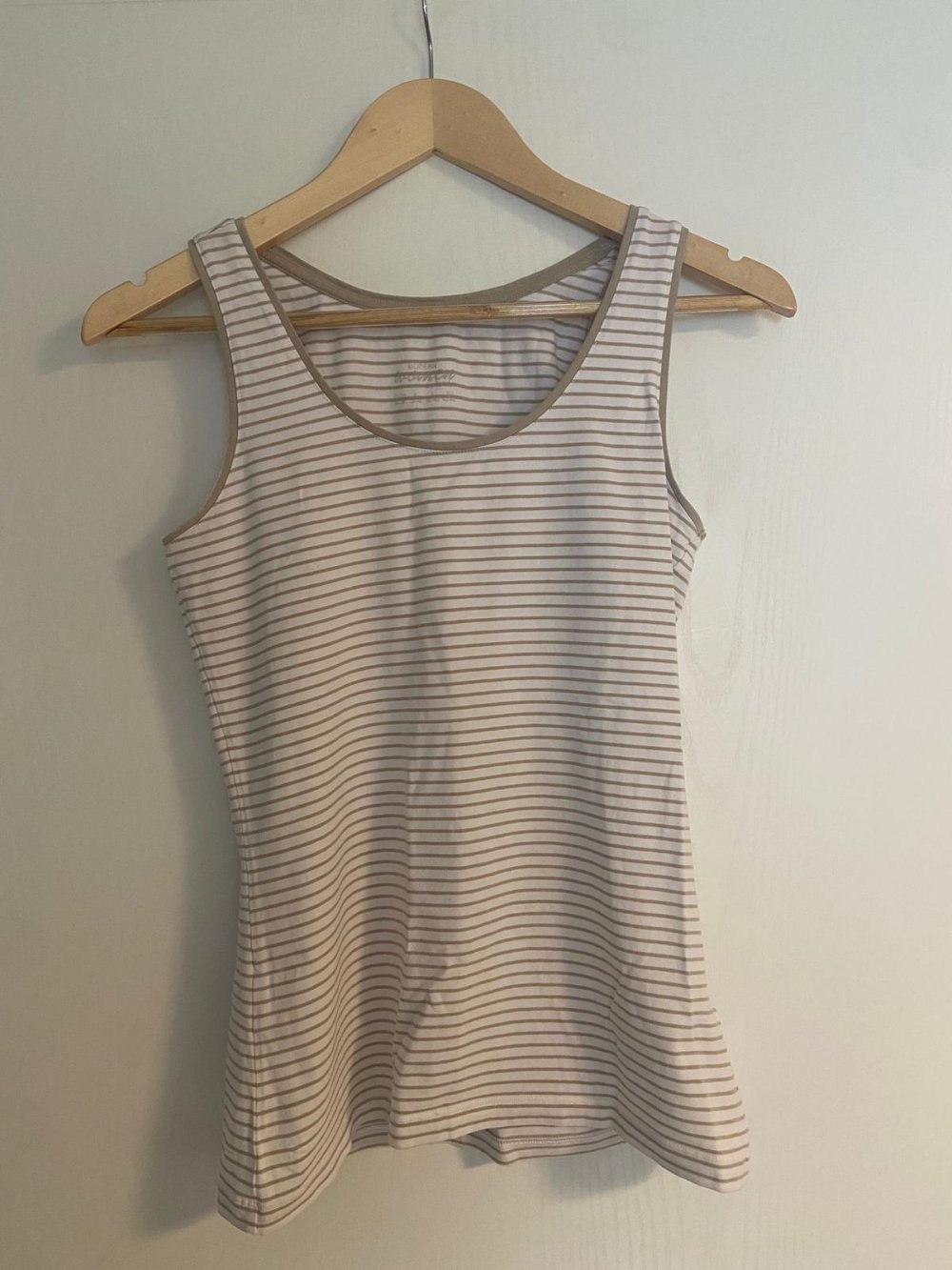 Basic gestrichelt weiß braun Top Gr. M