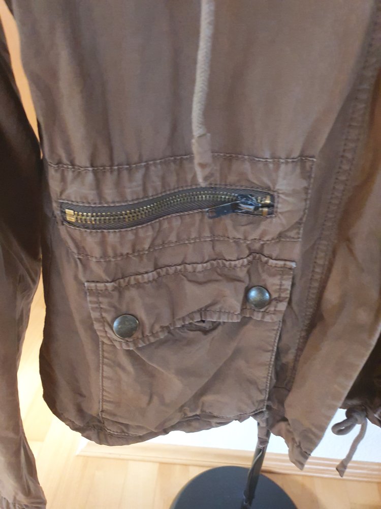 EDC Esprit Damen Jacke / Übergangsjacke XS ( S ) - Kapuze abnehmbar - used look XS ( S )