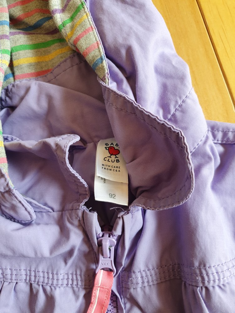 Baby Club - Jacke / Übergangsjacke - Mädchen - flieder / lila - mit Kapuze - Größe 92