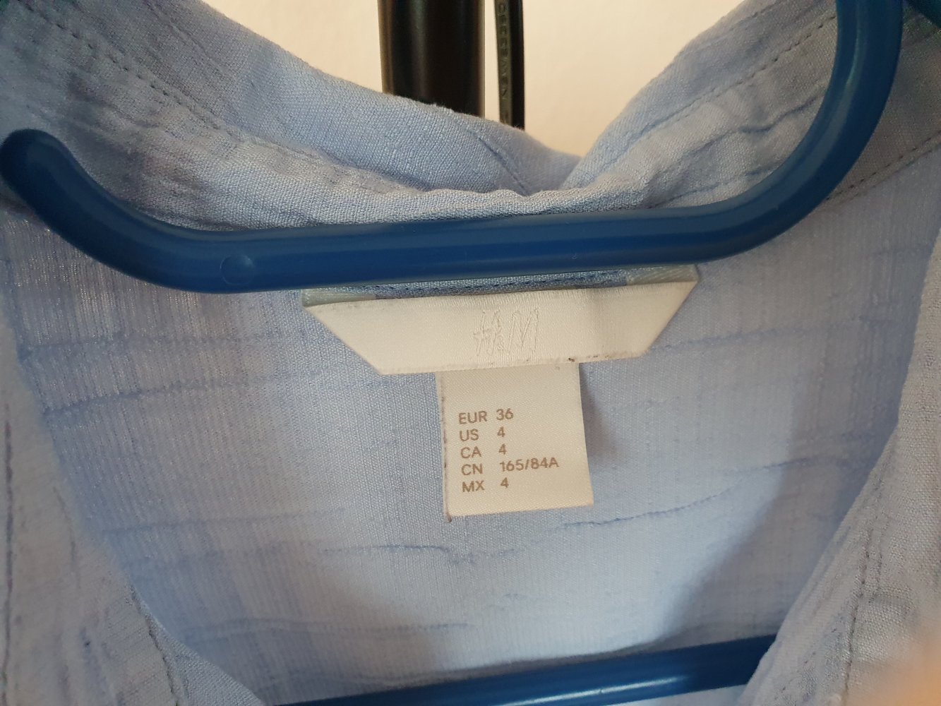 H&M Damen Oversized Bluse Gr 36 ( S M ) hell blau langarm gecrasht 