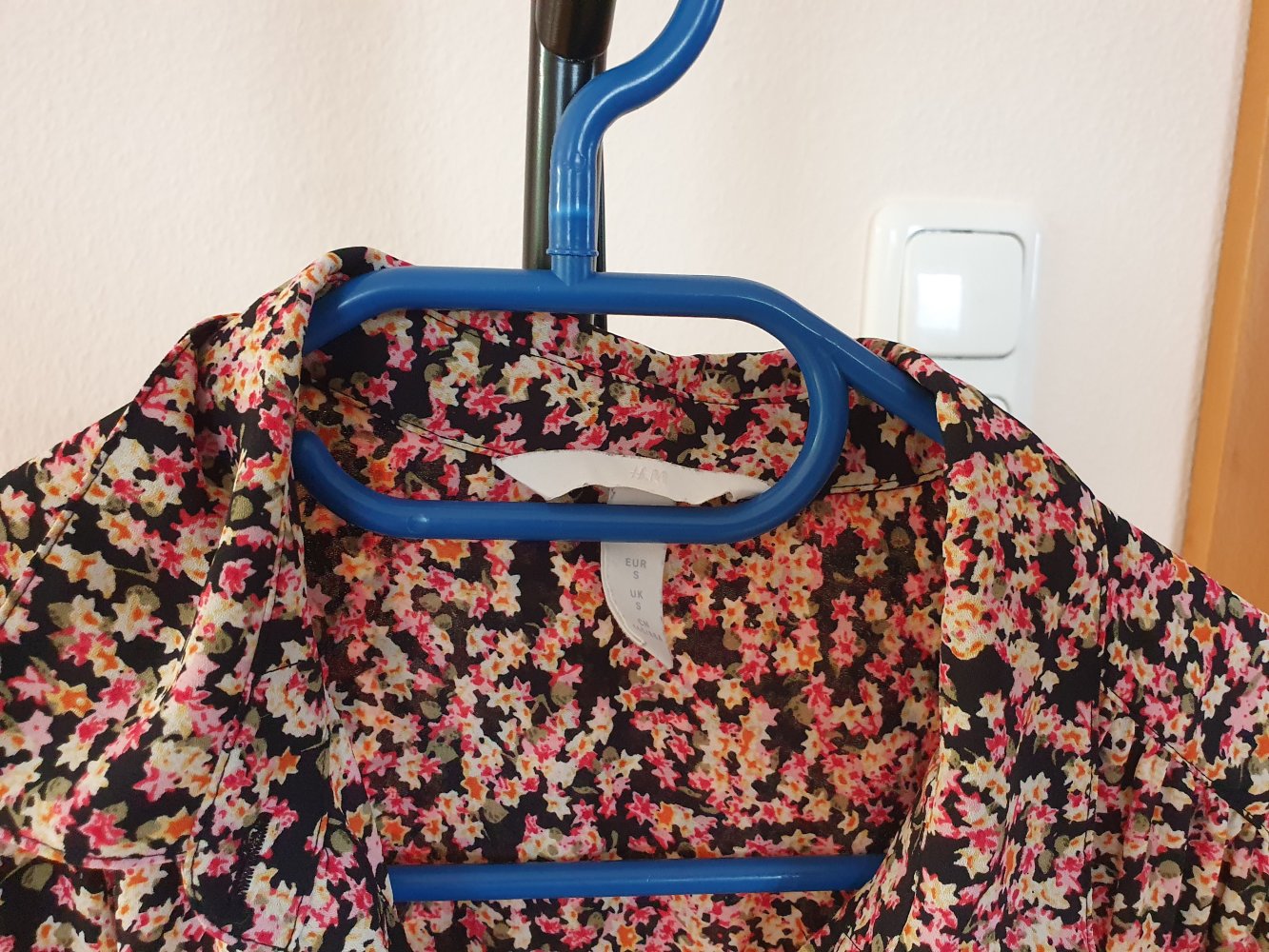 H&M Damen Oversized Bluse geblümt langarm S ( M )