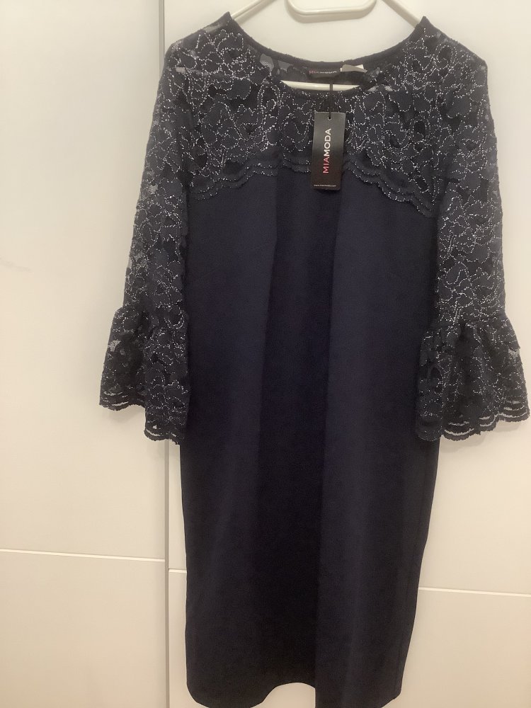 MIAMODA KLEID MIT DER SPITZE GR.42 neu Marine