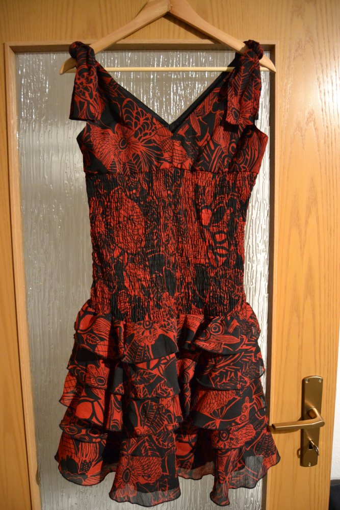 Cocktailkleid schwarz-rot