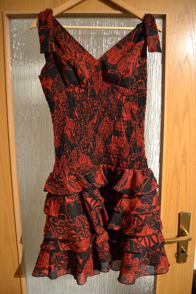 Cocktailkleid schwarz-rot