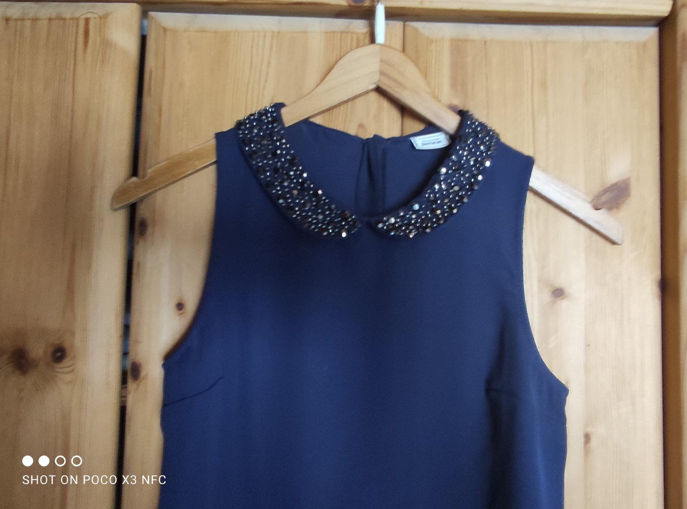 Pimkie - ärmellose Bluse mit Pailetten - dunkelblau - Gr. XS - Elegant