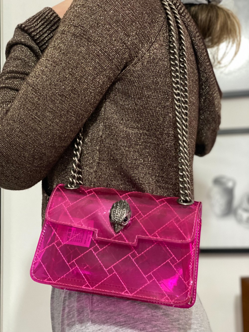 Durchsichtige stylishe Mini Bag in Pink