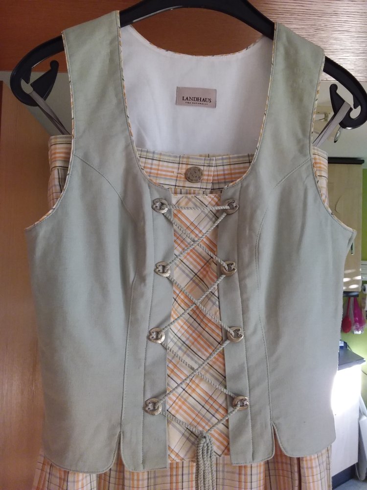 Landhausrock mit Mieder gelb-grün