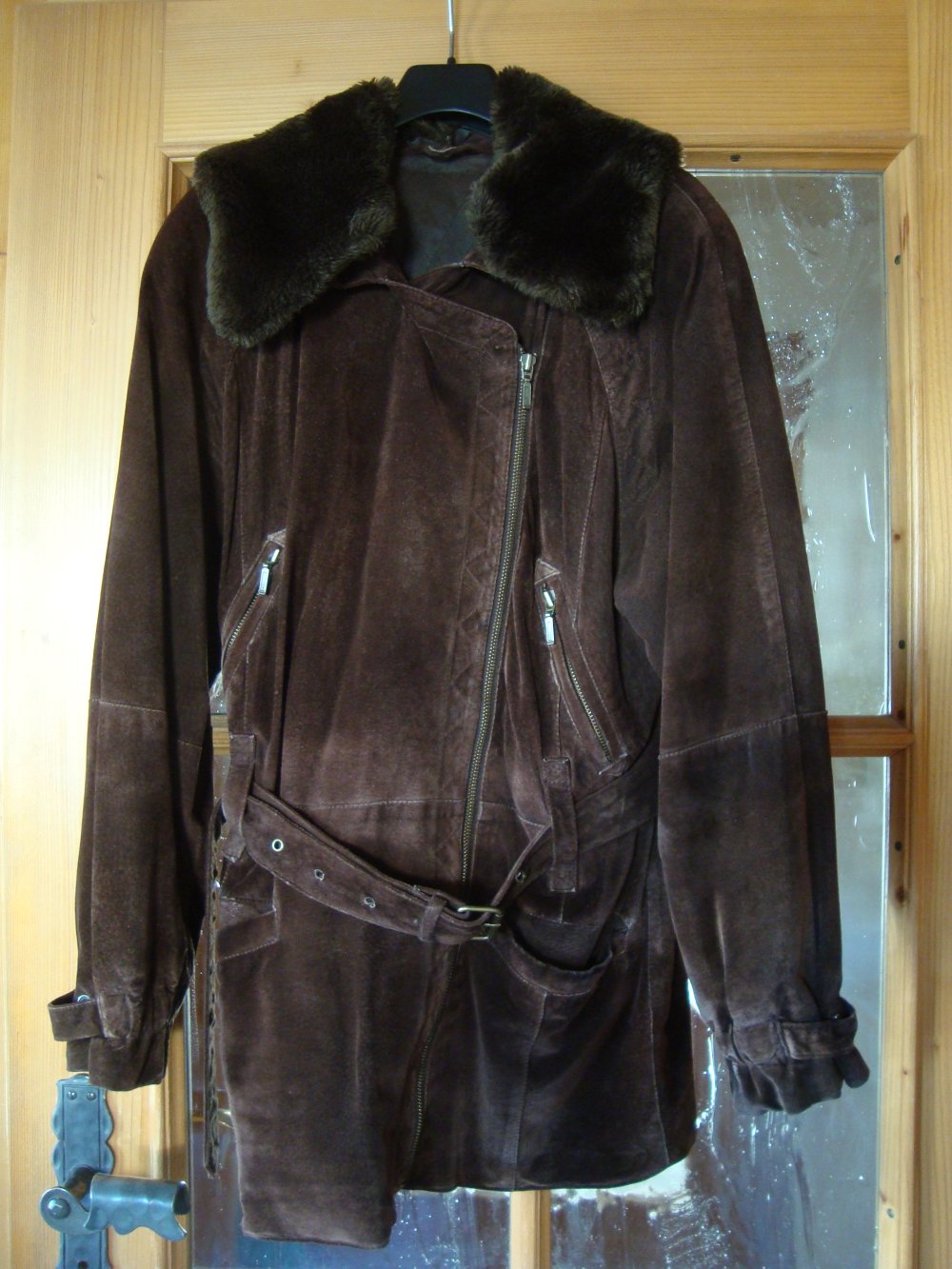 kaffeebraune Lederjacke Gr. M