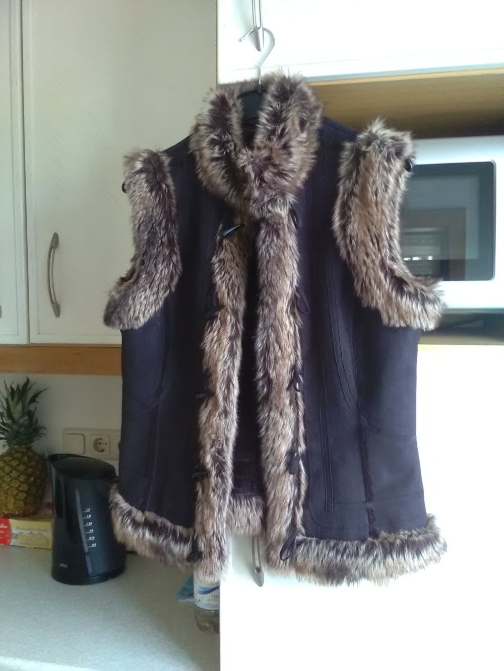Weste mit Fellbesatz Gr. 38