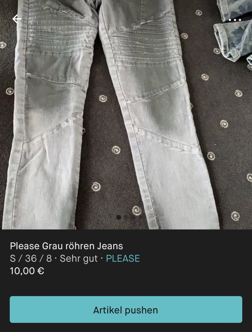 please graue Röhrenjeans