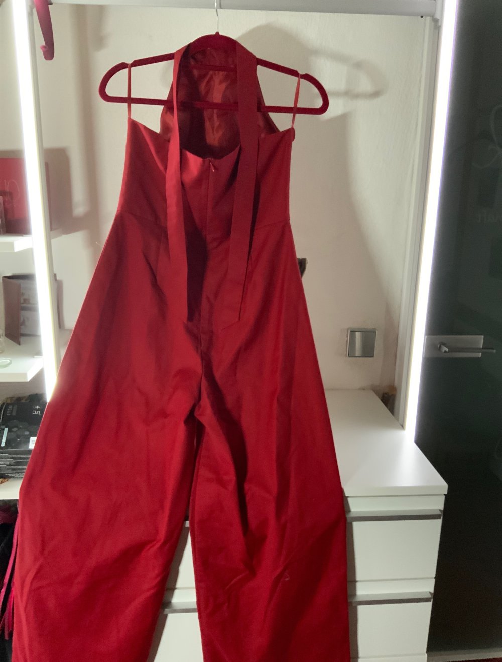 Jumpsuit rot/ rückenfrei
