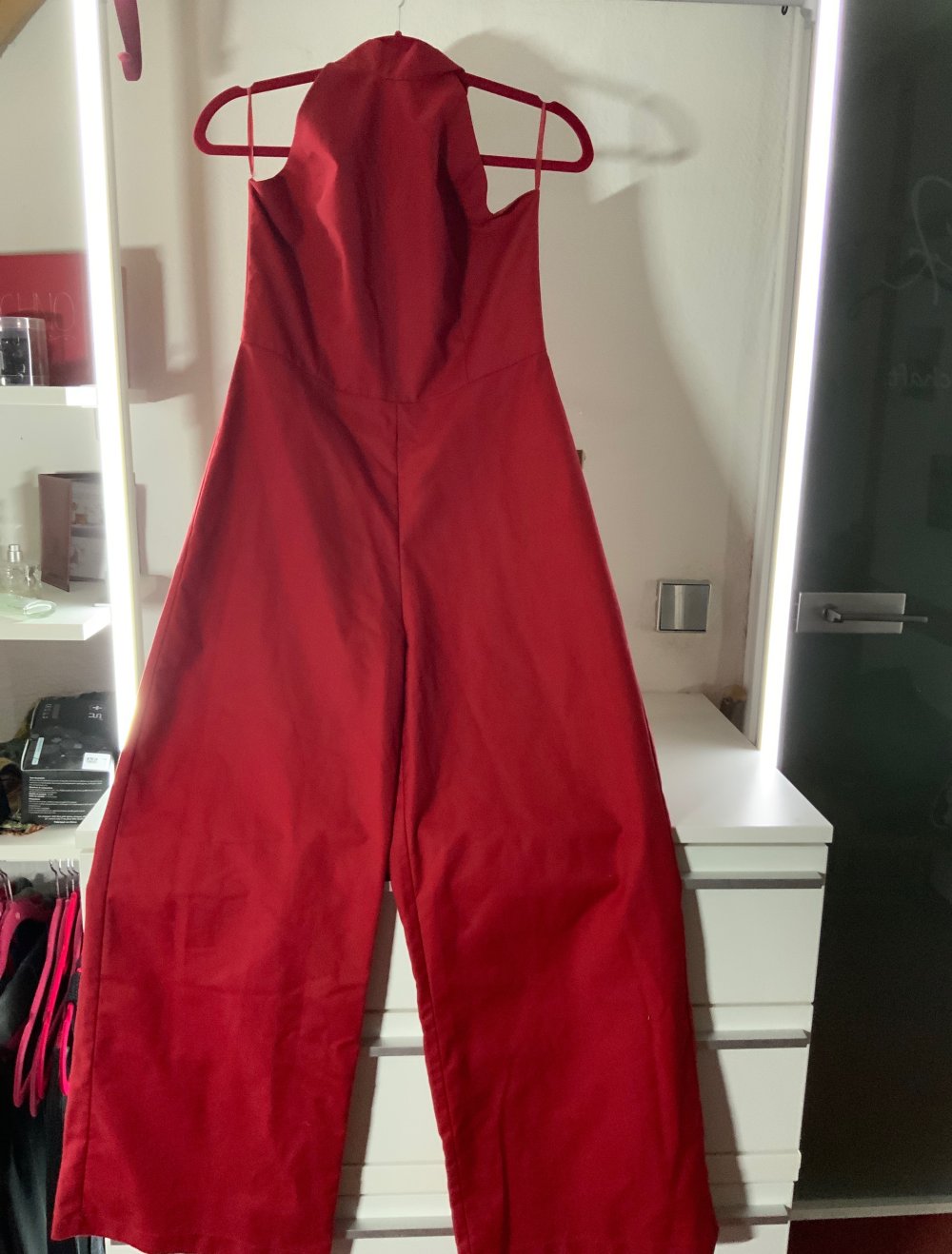 Jumpsuit rot/ rückenfrei