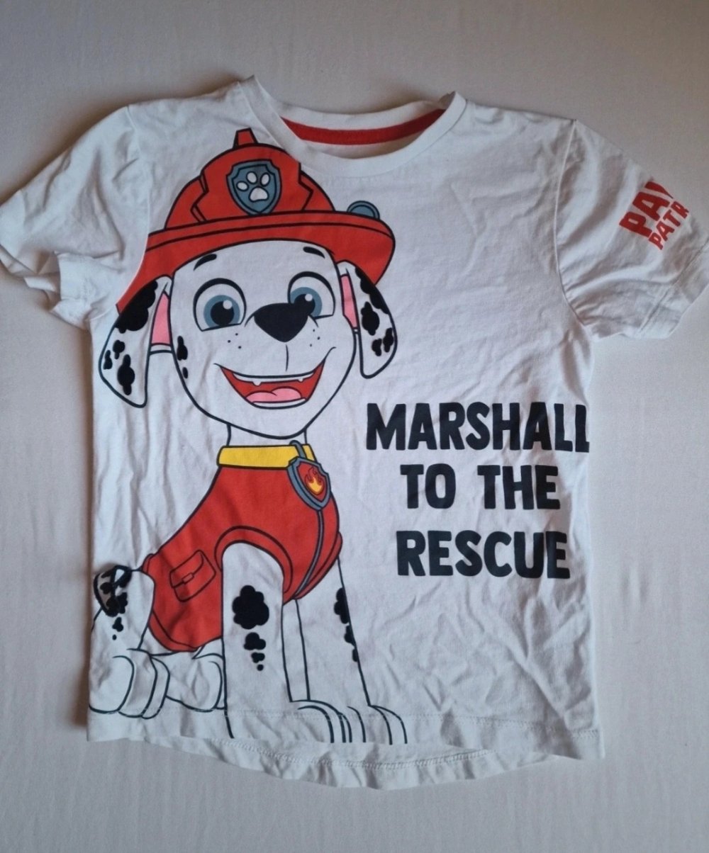 Weisses T-Shirt Paw Patrol Gr.110, Marshall
