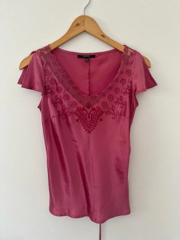 Rosa sehr schicke spitzenbluse für Abends