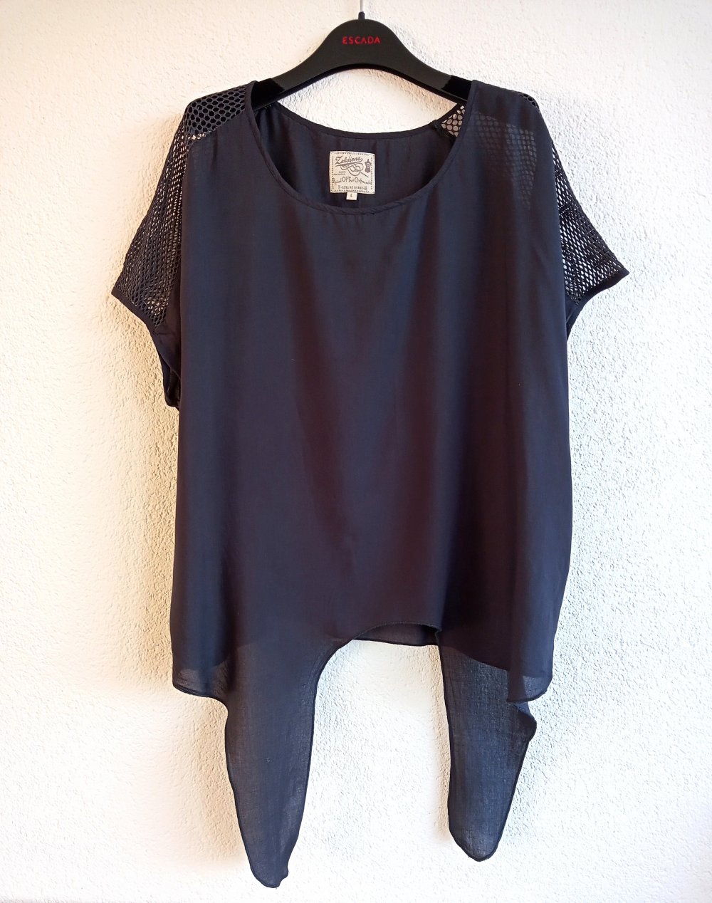 Zabajone Damen Sommerbluse Shirt Top Gr.L Neuwertig dunkel grau