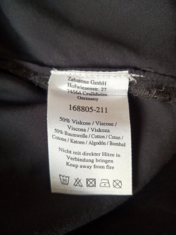 Zabajone Damen Sommerbluse Shirt Top Gr.L Neuwertig dunkel grau