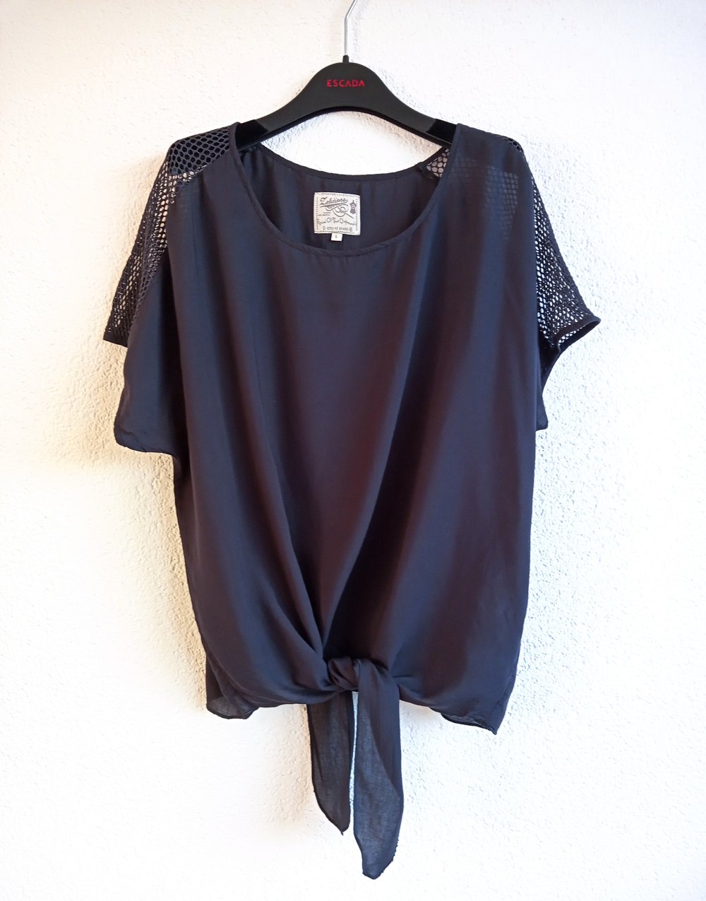 Zabajone Damen Sommerbluse Shirt Top Gr.L Neuwertig dunkel grau