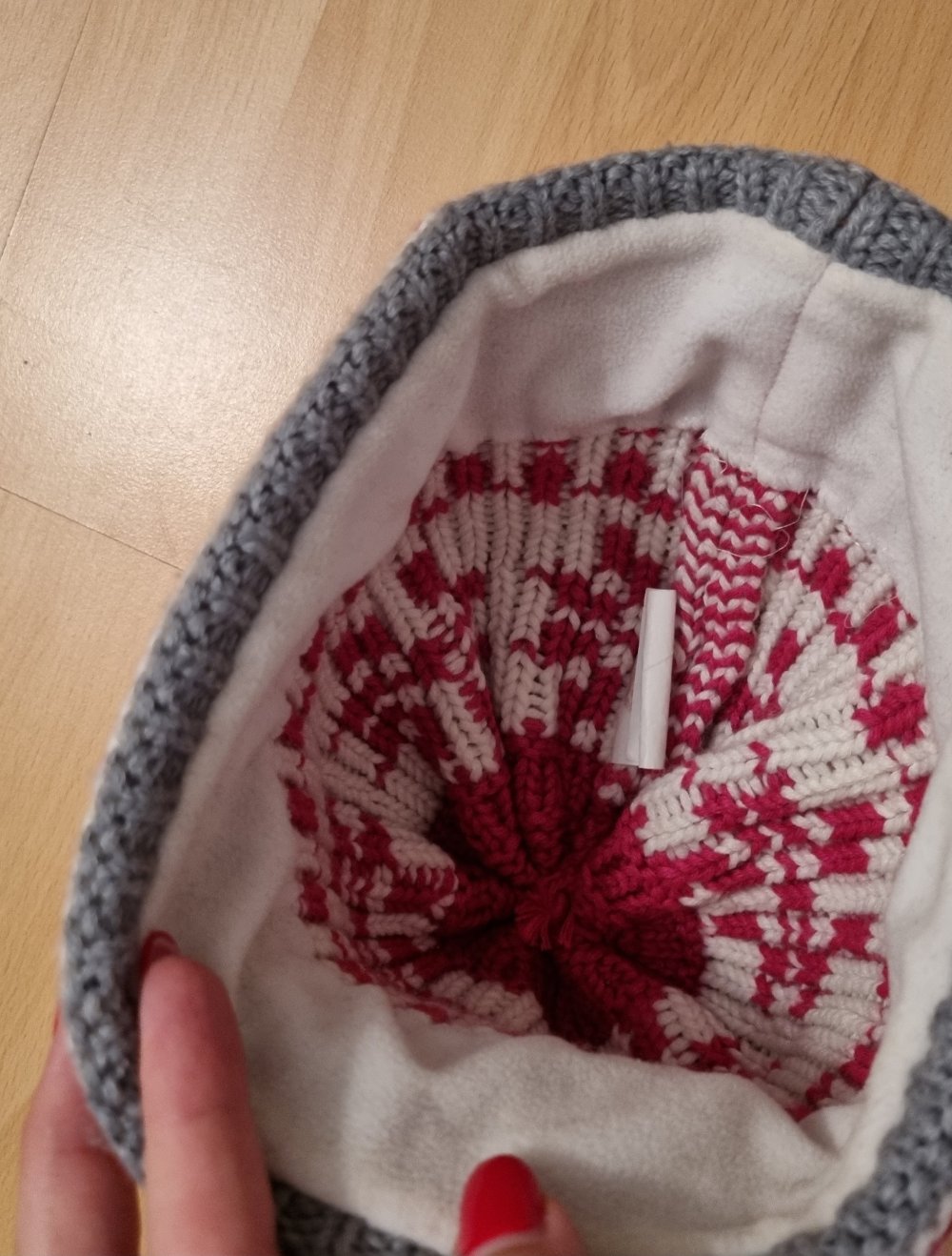 Eisbär Wollmütze Damen Pink Weiß