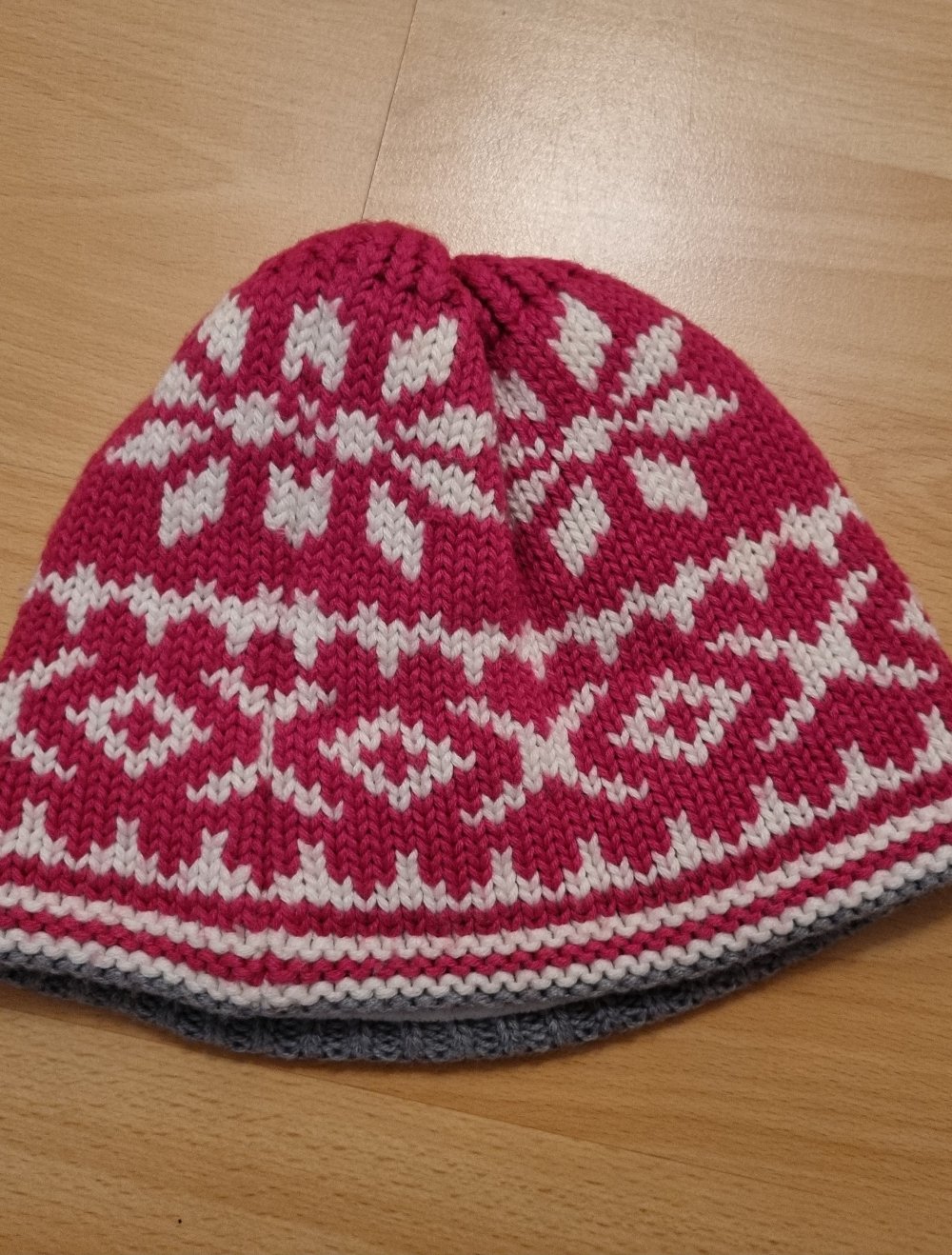 Eisbär Wollmütze Damen Pink Weiß