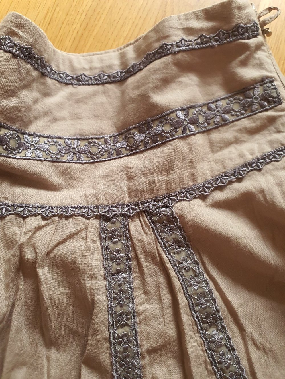 Knielanger Rock braun silber Streifen Mexx 34 gestreift