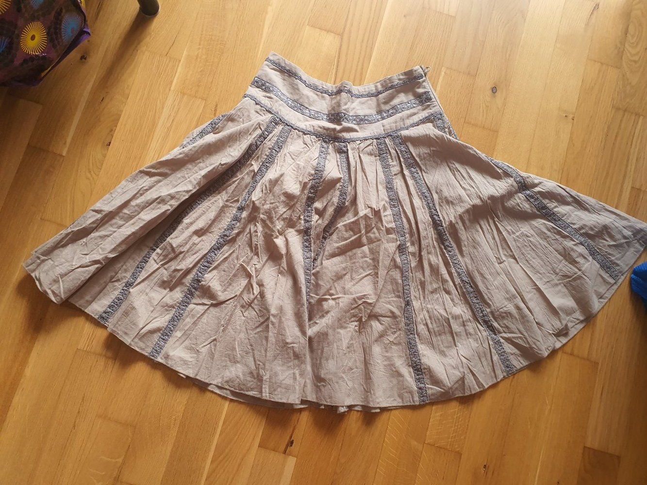 Knielanger Rock braun silber Streifen Mexx 34 gestreift