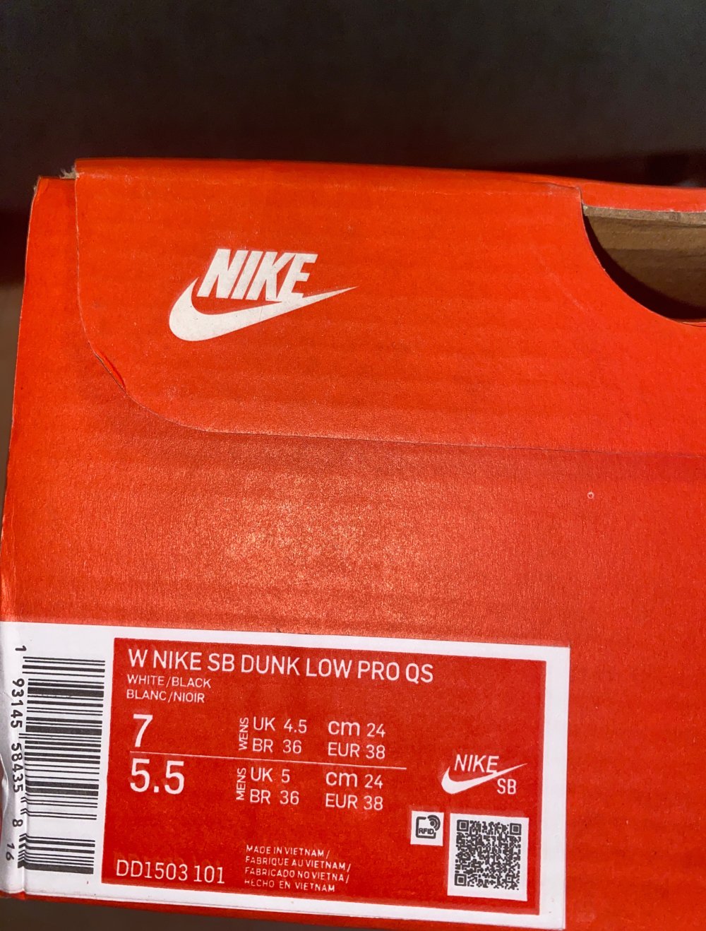 Nike Dunk low Panda 38