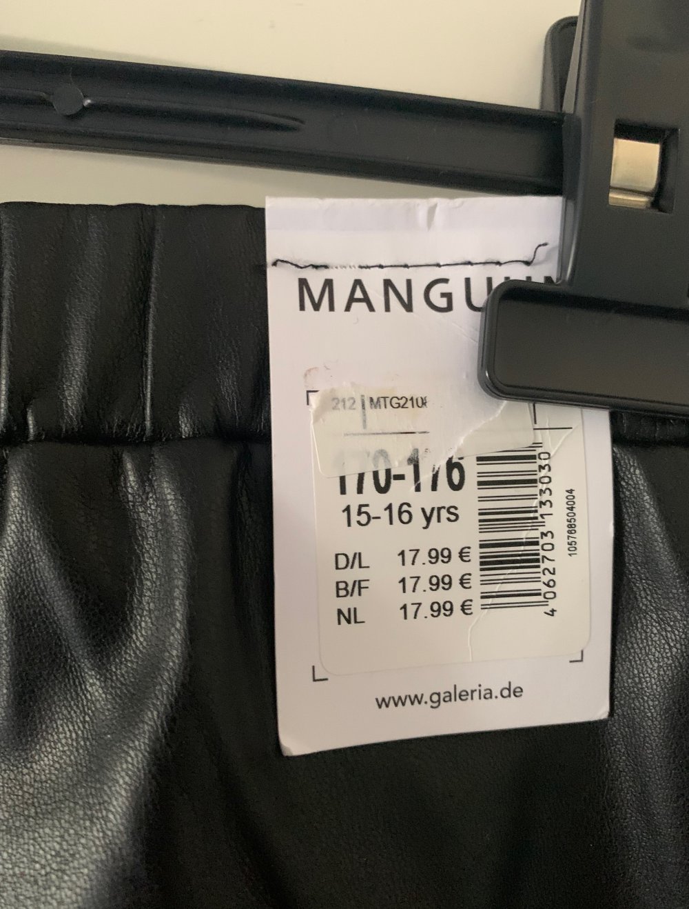 schwarze Lederhose; Leggings basic