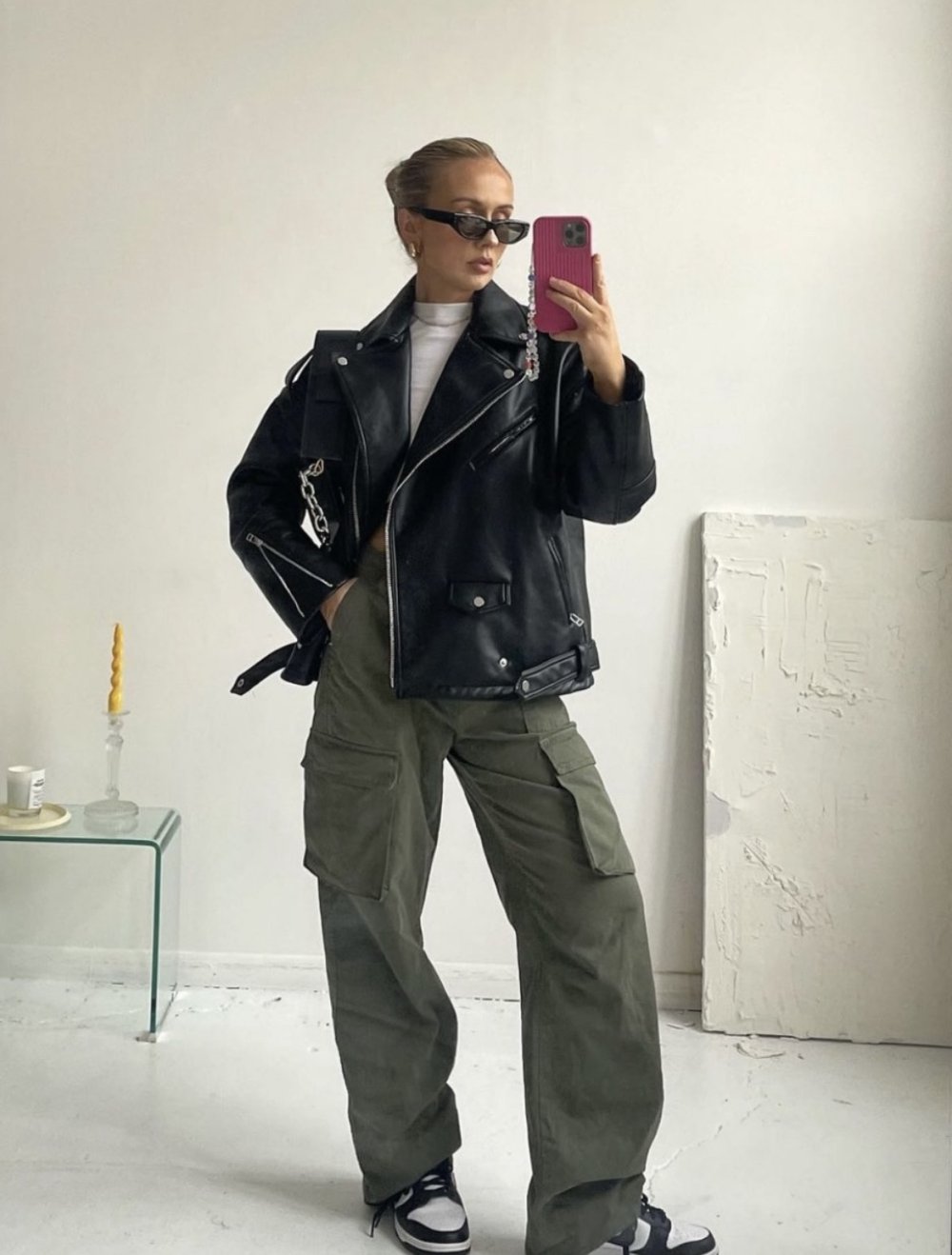 Lederjacke Nakd Fashion Oversize