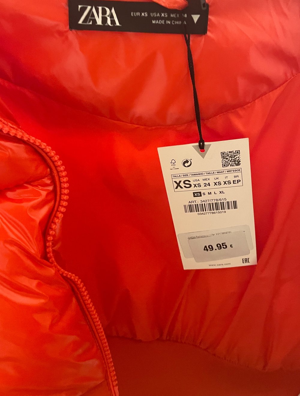 Cropped Jacke ZARA rot/orange