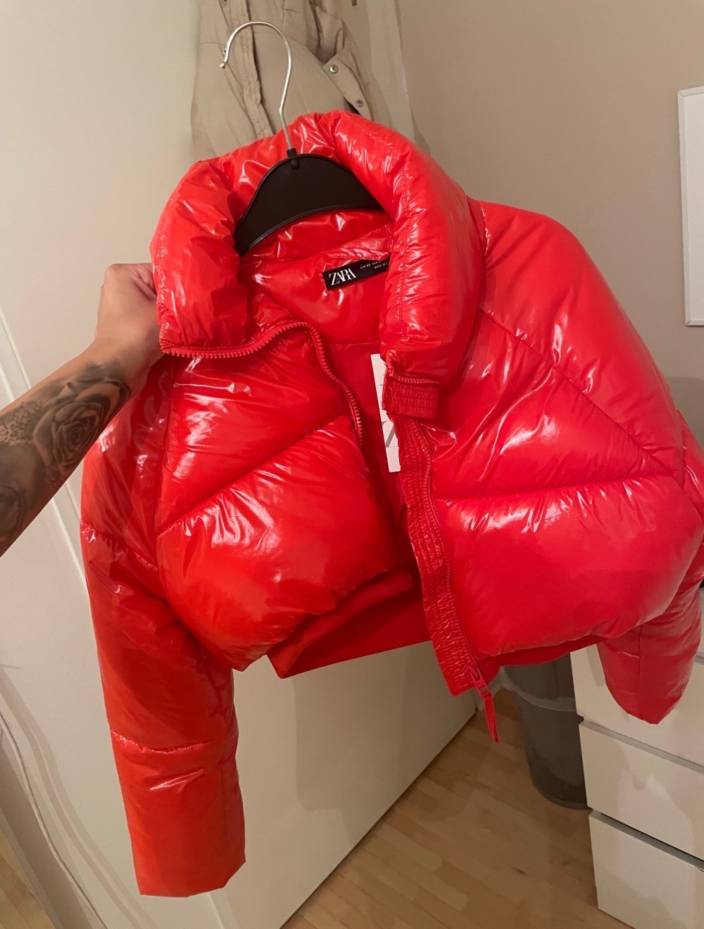 Cropped Jacke ZARA rot/orange