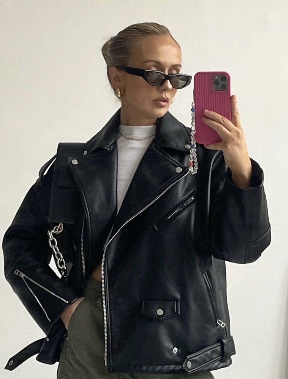 Lederjacke Nakd Fashion Oversize