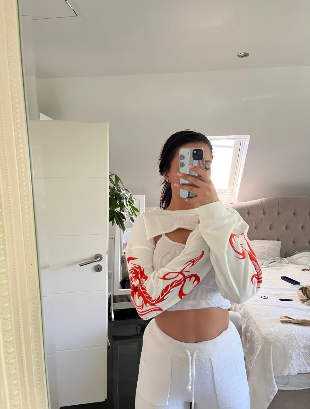 crop top Weiss orange