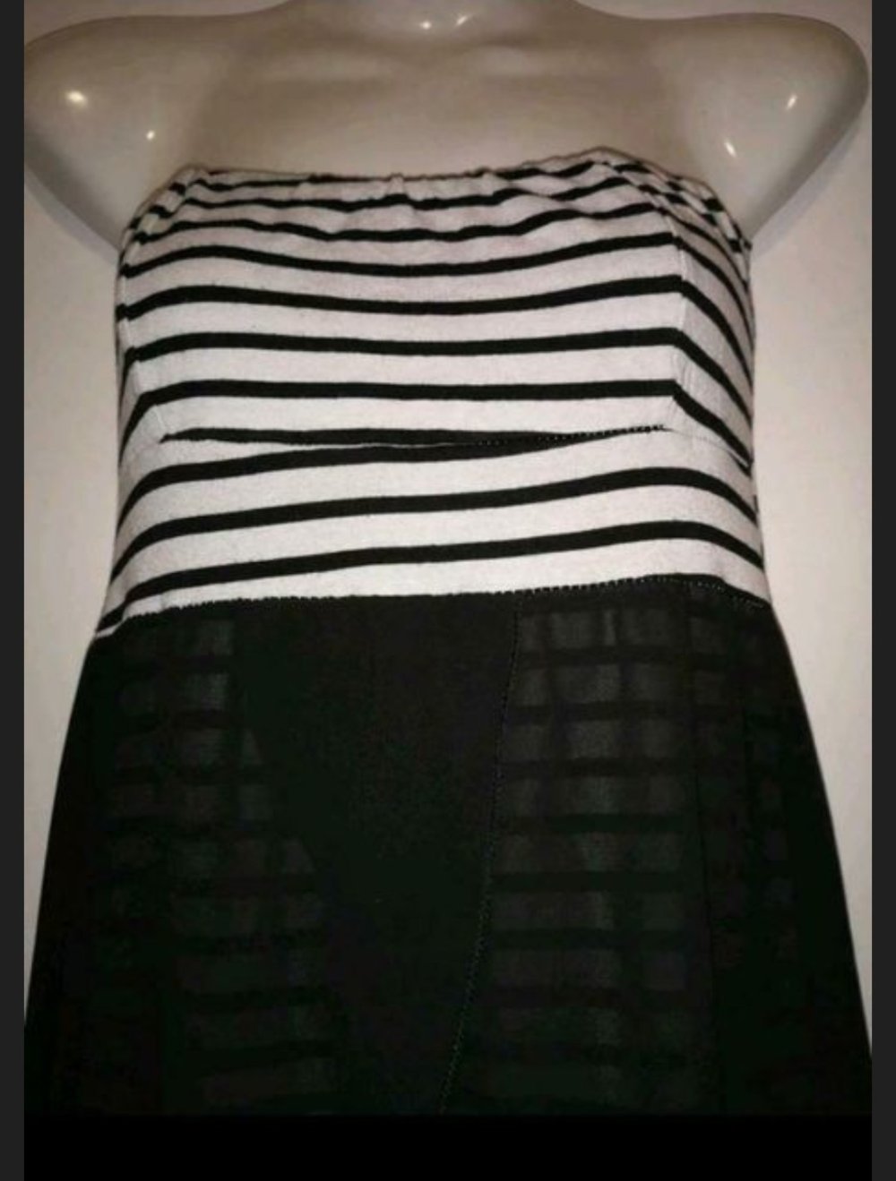 Vokuhila Kleid Trägerlos Gr. XS